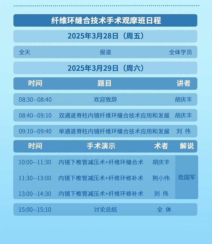 第八屆BESS/UBE技術(shù)培訓班（單/雙通道內(nèi)鏡腰椎纖維環(huán)損傷修復培訓班）暨第十八屆雙通道內(nèi)鏡手術(shù)公益直播